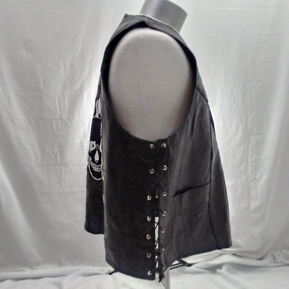 Diamond Plate Buffalo Leather Vest 2XL - Picture 4 of 8
